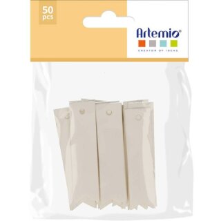 Geschenkanhänger aus weissem Papier 15x60mm, 50 Stk.