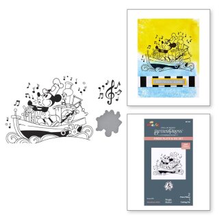 Spellbinders Say Cheese Classic Mouse Press Plate & Die Set Steamboat Willie