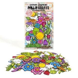 Papierstreuteile Blumen 110 Stück