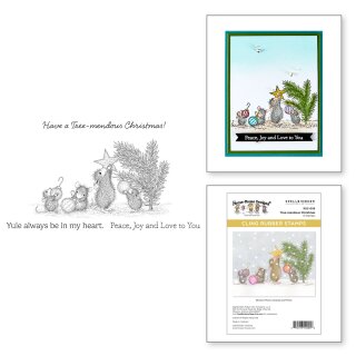 Spellbinders House-Mouse Tree-Mendous Christmas Cling Rubber Stamp Set Tree-Mendous Christmas