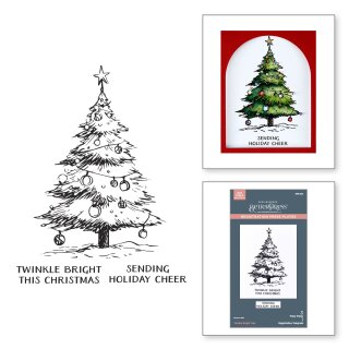 Spellbinders Wonderland BetterPress Plates Twinkle Bright Tree Registration