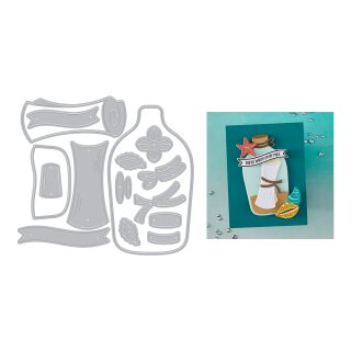 Spellbinders Summer By The Shore Etched Dies Message in a Bottle
