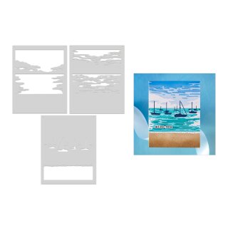 Spellbinders Seaside Blooms Stencils Color Layering Harbor (SA306)