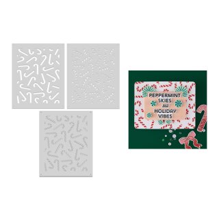 Spellbinders Candy Cane Season Stencil Candy Cane Toss Up
