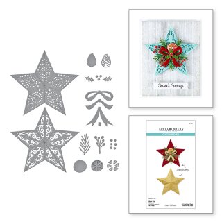 Spellbinders Country Christmas Etched Dies Barn Star Wreath