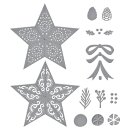 Spellbinders Country Christmas Etched Dies Barn Star Wreath