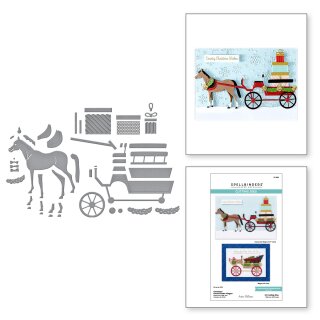 Spellbinders Country Christmas Etched Dies Christmas Horse-Drawn Wagon