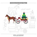 Spellbinders Country Christmas Etched Dies Christmas Horse-Drawn Wagon