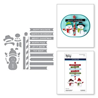 Spellbinders North Pole Friends Etched Dies North Pole Sentiments