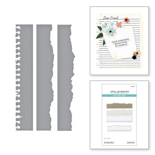 Spellbinders Torn Paper Edges Etched Dies From The Take Note Collection