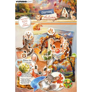 Charming Autumn Paper Elements Labels, Images & Animal Heads