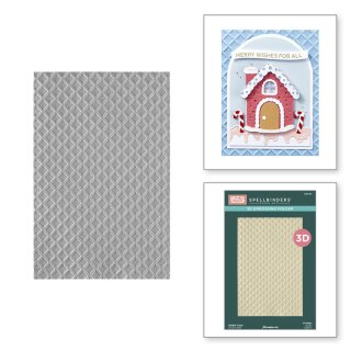 Spellbinders Candy Christmas 3D Embossing Folder Waffle Cone