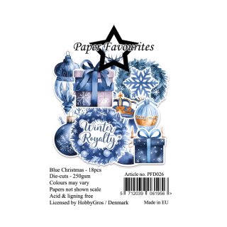 Papierstreuteile Weihnachten Blau 18 Stück