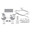 Spellbinders All About Christmas Etched Dies Little Birdies