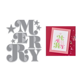 Spellbinders Very Merry Letterpress + Foil Plate Merry