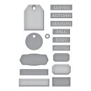Spellbinders Autumn Archives Etched Dies Documenting Labels