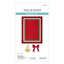 Spellbinders All About Christmas Etched Dies Bow & Bell Scallop Frame