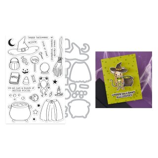 Spellbinders Hocus Pocus Stamp & Cut Set Tricks and Treats