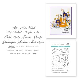 Bibis Musical Notes Clear Stamp Set Family Musical Mix Greetings