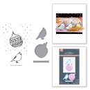Starry Holiday Registration Press Plate & Die Set Merry, Merry, Merry Bird