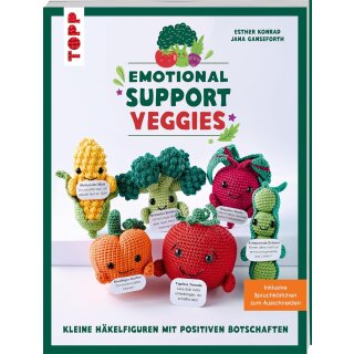 Emotional Support Veggies Kleine Häkelfiguren mit positiven Botschaften