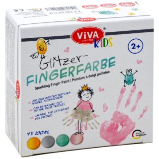 Fingerfarben 4x100ml Glitzer