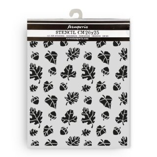 Whispering Woods Thick Stencil 20x25cm Leaves and Acorns Pattern