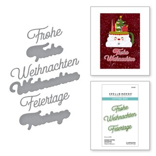 International Holiday Sentiments Etched Dies German Holiday Sentiments
