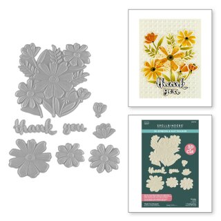 Tabbed Classics 3D Emboss & Cut Folder Thank You Bouquet