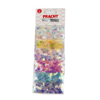 Schneeflocken Transparent irisierend. bunt 4-9 mm 30gr