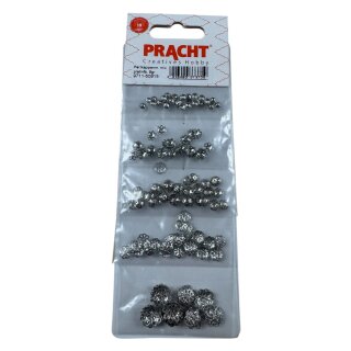 Schmuckteile Perlenkappen Silberfarben/ Platinfarben 5 Grössen, 9 gr