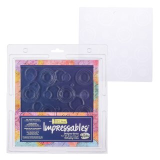 Gel Press • Gel Druckplatte Impressables Prägedruckplatte Überlappende Kreise 17,78x17,78cm