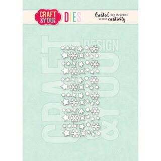 Stanzschablone Mini Sterne & Schneeflocken  90x36mm