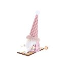 Winter Wichtel Rosa auf Ski 120x45x145mm