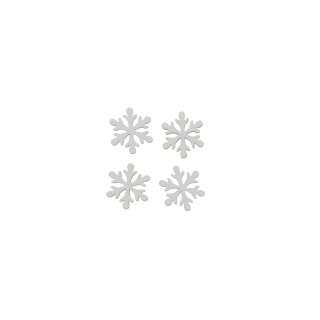Holzstreuteile Schneeflocke 12 Stück weiss 22mm