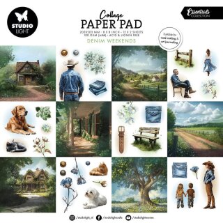 Denim Weekends 8x8 Inch Collage Paper Pad 20x20cm