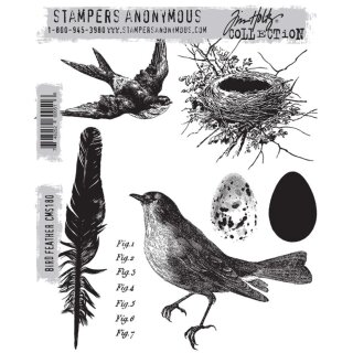 Stampers Anonymous Bird Feather Tim Holtz Cling Stamps