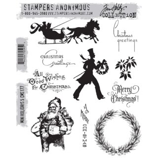 Stampers Anonymous Mini Holiday 5 Tim Holtz Cling Stamps