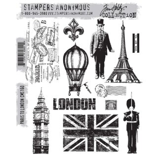 Stampers Anonymous Paris To London Tim Holtz Cling Stamps