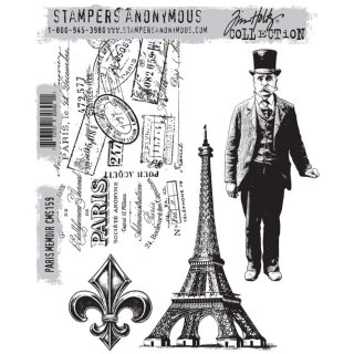 Stampers Anonymous Paris Memoir Tim Holtz Cling Stamps