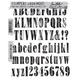 Stampers Anonymous Worn Text Tim Holtz Cling Stamps