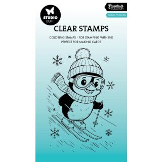 Clear Stamp Pinguin auf Ski 74x105mm