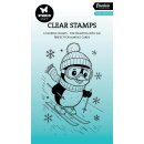 Clear Stamp Pinguin auf Ski 74x105mm