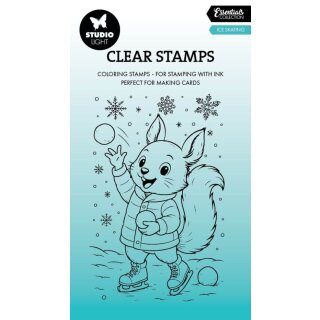 Clear Stamp Eichhörnchen beim Eislaufen 74x105mm