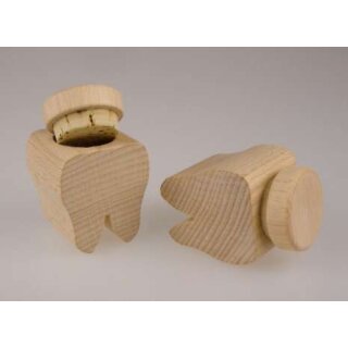 Zahndose in Form von Zahn, D37mm H 57mm mit Deckel