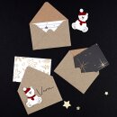 Sticker Teddybär weiss mit Weihnachtsmütze 6 Stikcer