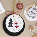 Sticker Teddybär weiss mit Weihnachtsmütze 6 Stikcer