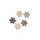 Holzstreuteile Schneeflocken Gold-Natur-braun 2cm 24 Stk.