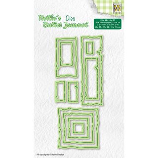 Stanzschablone Quadrat & Rechtecke Deckled Edge 11-Teile