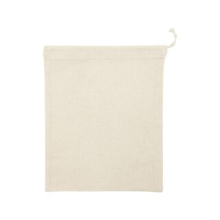Baumwollbeutel Natur 21x25cm mit Kordelzug 5 Stück